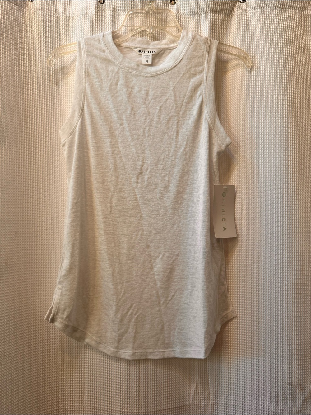 Athleta White Ribbed Tank Top
